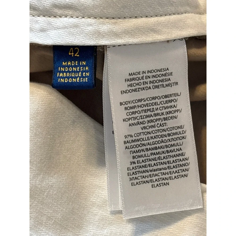 Polo Ralph Lauren Shorts Mens 40 Tan  Stretch Classic‎ Fit Chino Khaki